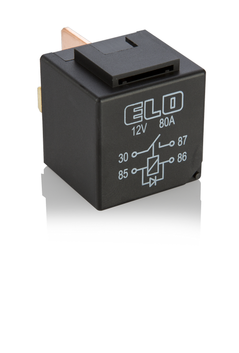 MİNİ GÜÇ RÖLESİ 12 V DC - 80A DC - 4 Fişli - Diyotlu - Toz Korumalı