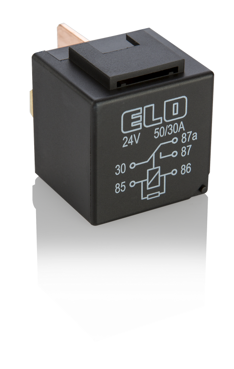 MİNİ GÜÇ RÖLESİ 24 V DC - 50/30A DC - Çift Platinli - Dirençli - Su Geçirmez