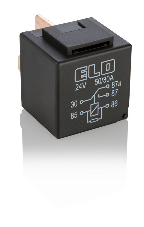 MİNİ GÜÇ RÖLESİ 24 V DC - 50/30A DC - Çift Platinli - Dirençli - Su Geçirmez