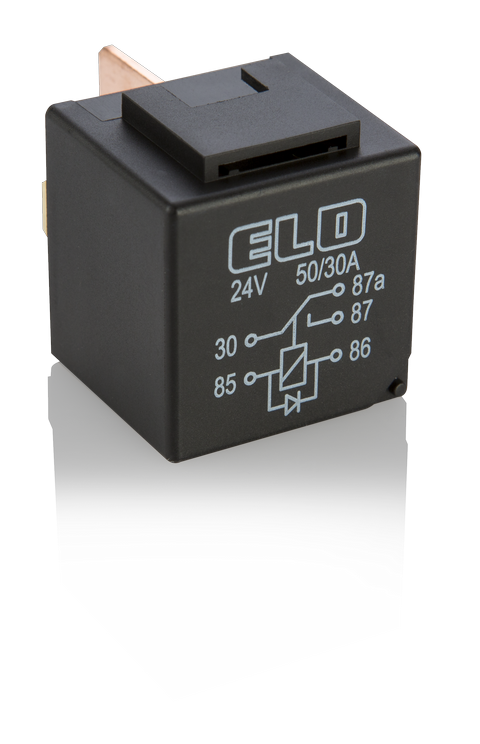 MİNİ GÜÇ RÖLESİ 24 V DC - 50/30A DC - Çift Platinli - Diyotlu - Toz Korumalı