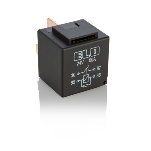 MİNİ GÜÇ RÖLESİ 24 V DC - 50A DC - 4 Fişli - Dirençli - Su Geçirmez