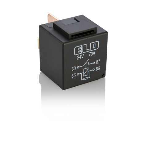 MİNİ GÜÇ RÖLESİ 24 V DC - 70A DC - 4 Fişli - Dirençli - Toz Korumalı