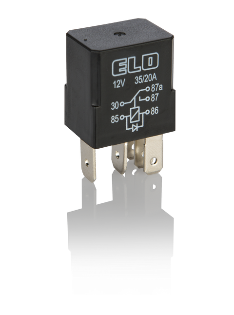 MİKRO RÖLE 12 V DC - 35/20A DC - Çift Platinli - Diyotlu