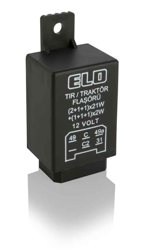 ELO TRAKTÖR-TIR FLAŞÖRÜ İKAZLI TEK DORSE, 5 TERMİNAL (49,49a,C1,C2,31) - 12 V DC - Su Geçirmez