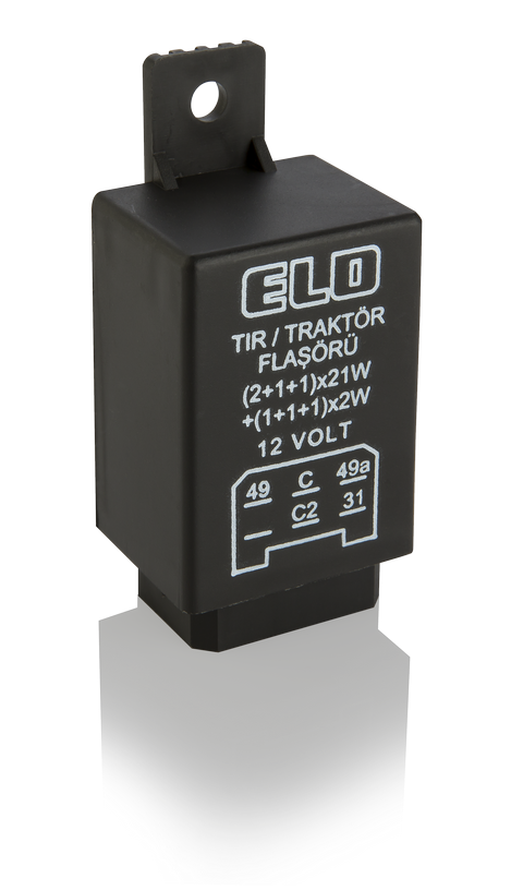 ELO TRAKTÖR-TIR FLAŞÖRÜ İKAZLI TEK DORSE, 5 TERMİNAL (49,49a,C1,C2,31) - 12 V DC - Toz Korumalı