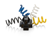 SOKETLER - GEÇMELİ (PLUG-IN) 4 Kablolu - 4 Kablolu - Seçenek 1 - 9,5 mm + 6,3 mm - Siyah