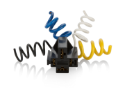 SOKETLER - GEÇMELİ (PLUG-IN) 4 Kablolu - 4 Kablolu - Seçenek 1 - 9,5 mm + 6,3 mm - Siyah