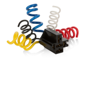 SOKETLER - GEÇMELİ (PLUG-IN) 5 Kablolu - 5 Kablolu - Seçenek 1 - 9,5 mm + 6,3 mm - Siyah