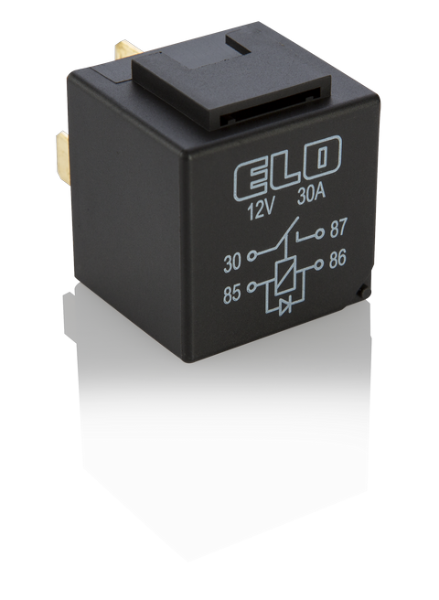 MİNİ RÖLE 12 V DC - 30A DC - 4 Fişli - Diyotlu - Su Geçirmez