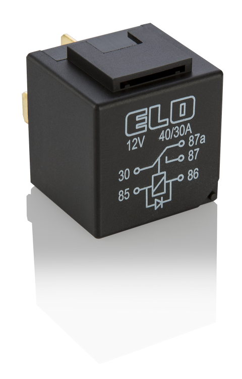 MİNİ RÖLE 12 V DC - 40/30A DC - Çift Platinli - Diyotlu - Su Geçirmez